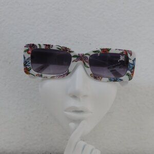 (#115) Ed Hardy Rainforest White Floral Sunglasses